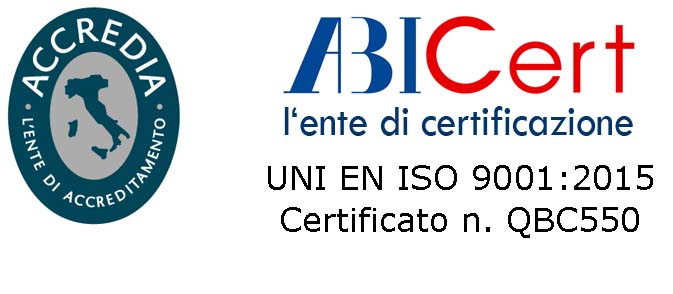 Siamo certificati UNI EN ISO 9001:2015