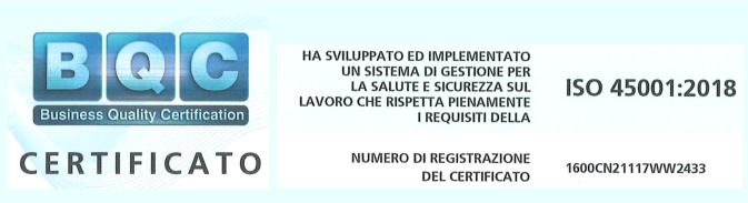 Siamo certificati ISO 45001